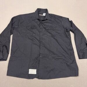 Bulwark FR Shirt Mens 3XL Navy Blue Flame Resistant Workwear Casual